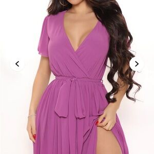 Elegant Purple Wrap Dress